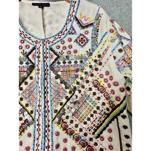 Indigo Moon Womens XL Embroidered Coin Beaded Boho Open Front Jacket